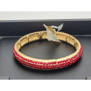Red Gold Crystal Bracelet Stretchy